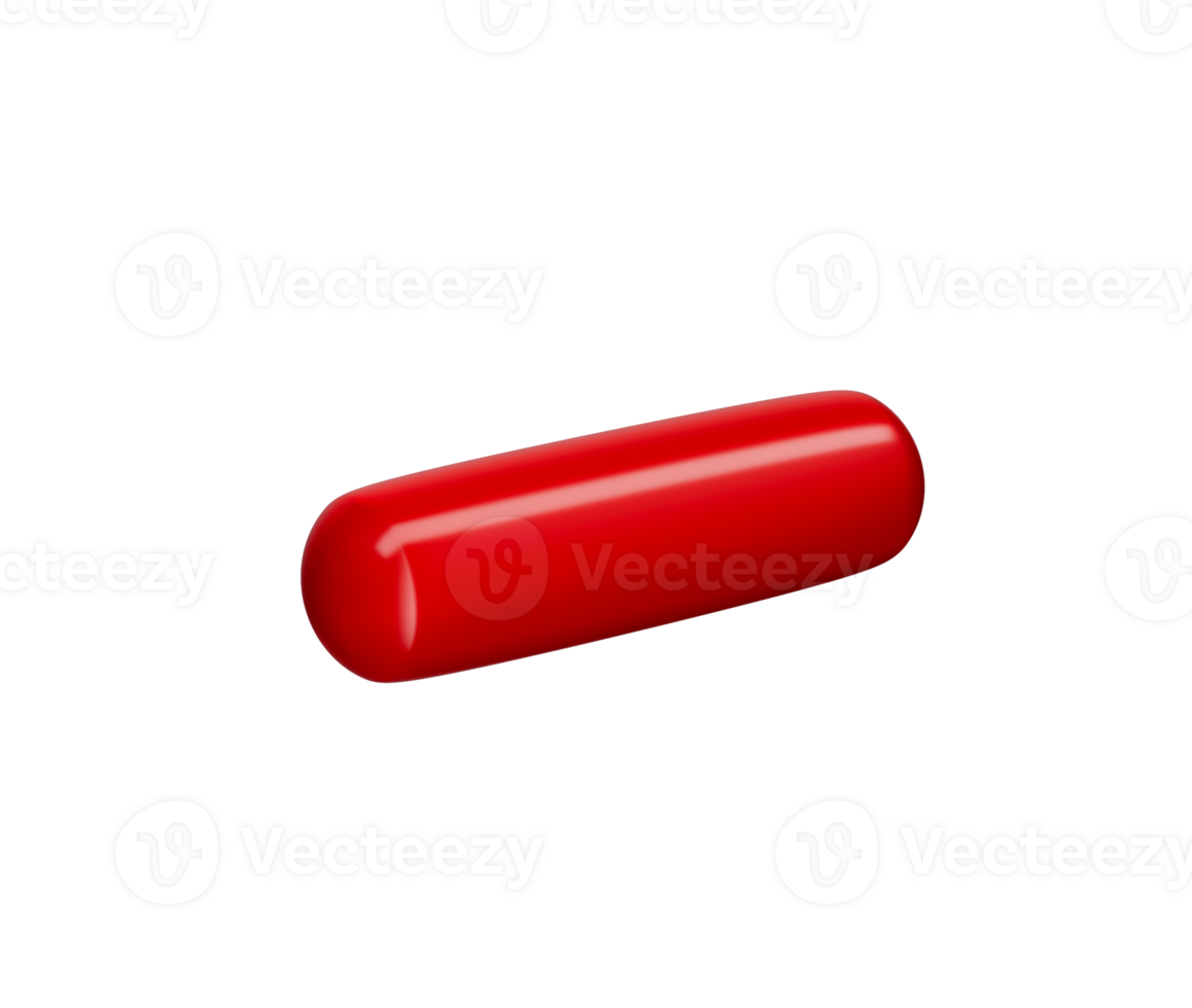3D Red blue minus symbol with a modern, sleek and minimalistic design. 3d illustration png