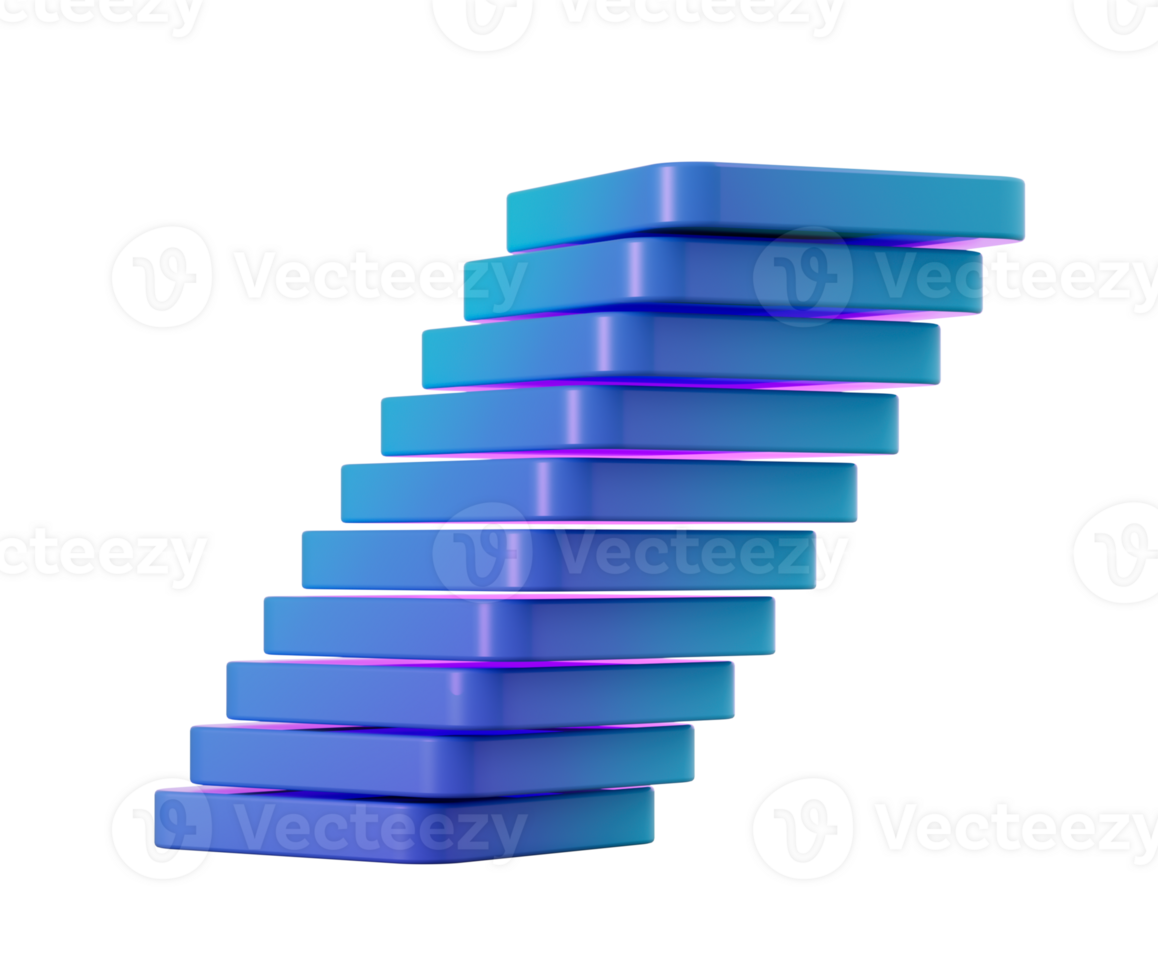 Stack of blue rectangular blocks, slightly offset to create a leaning tower effect png