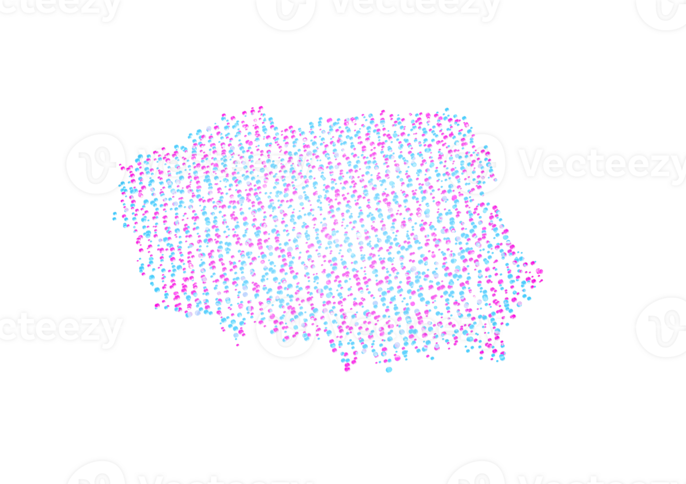 Illuminated Poland Digital Data Map Pink And Blue Neon Glowing Particles 3D Illustration png