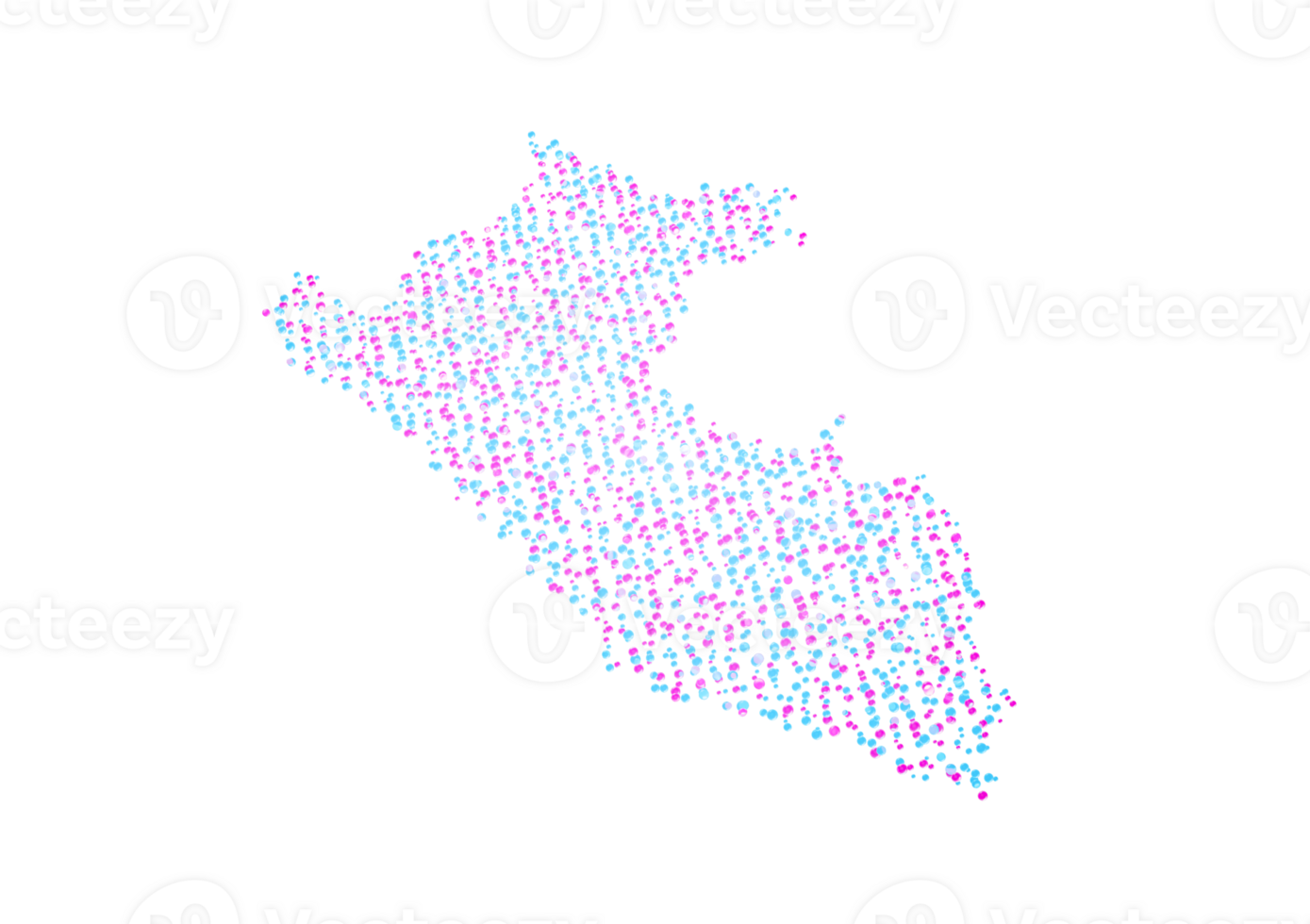 Illuminated Peru Digital Data Map Pink And Blue Neon Glowing Particles 3D Illustration png