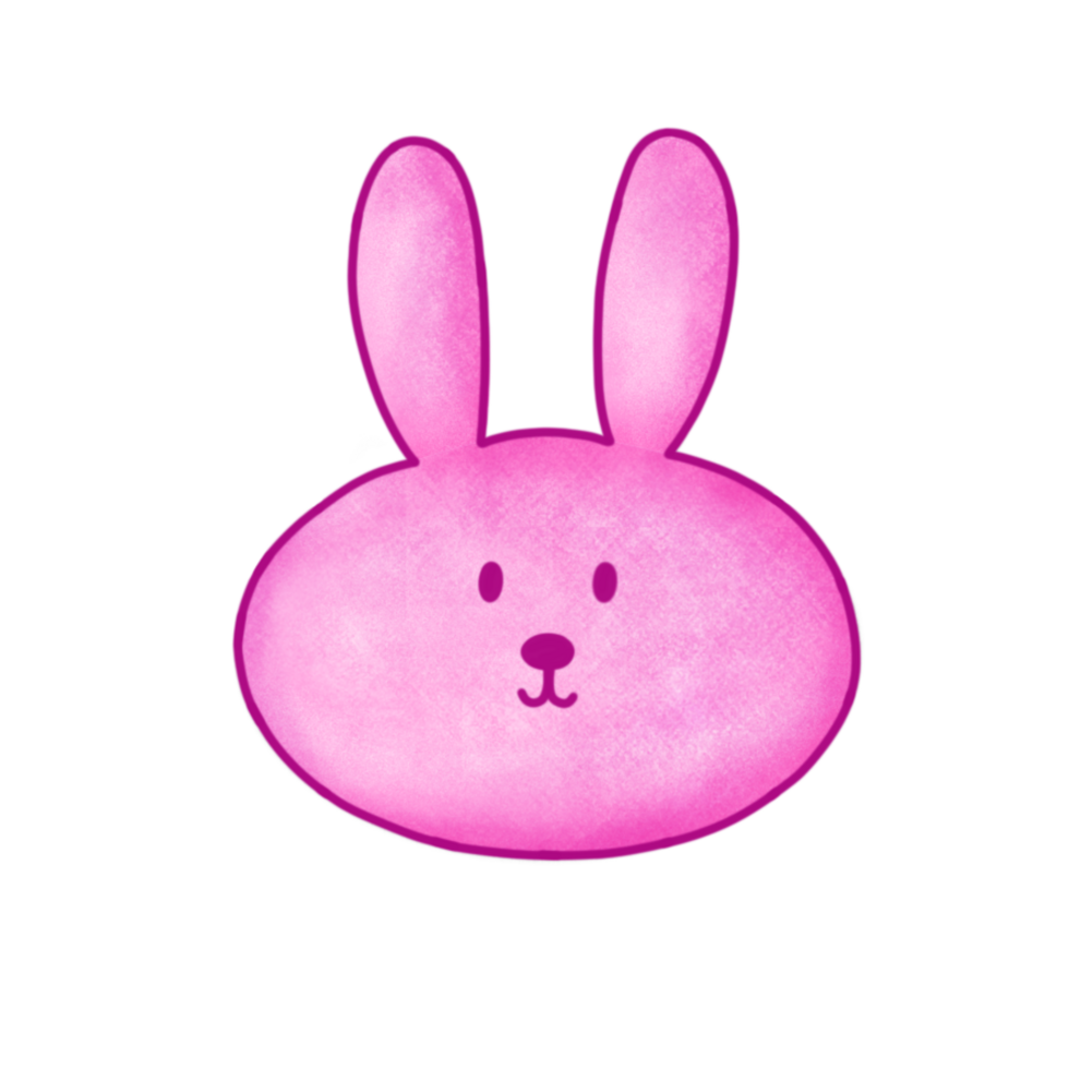A pink bunny face png