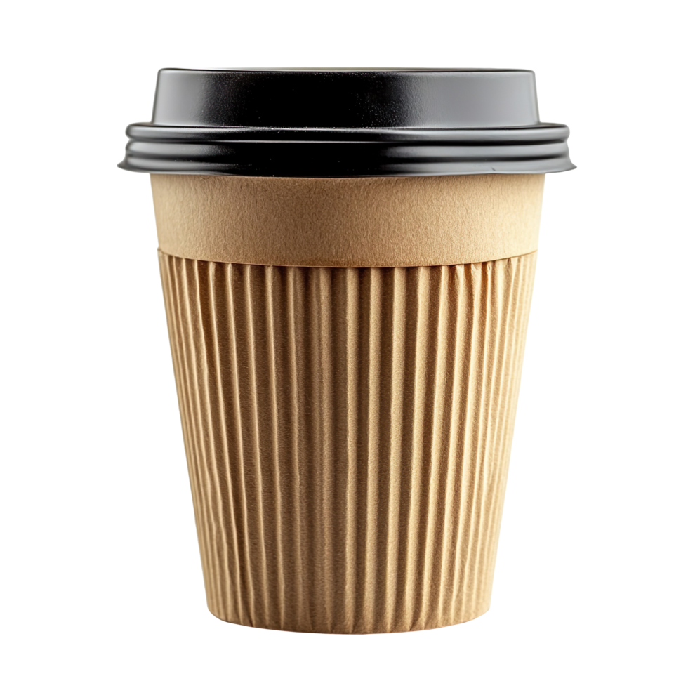 Takeaway Coffee Cup Kraft Paper Lid Isolated On Transparent Background png