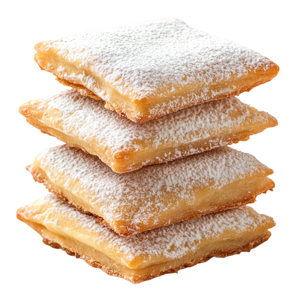 Stack Of Maamoul Cookies With Powdered Sugar Coating Isolated On Transparent Background png