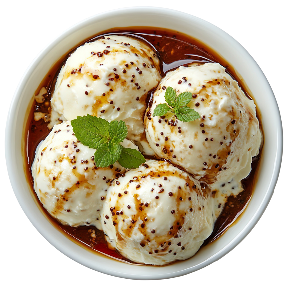 Dahi Bhalla With Yogurt And Tamarind Sauce Isolated On Transparent Background png