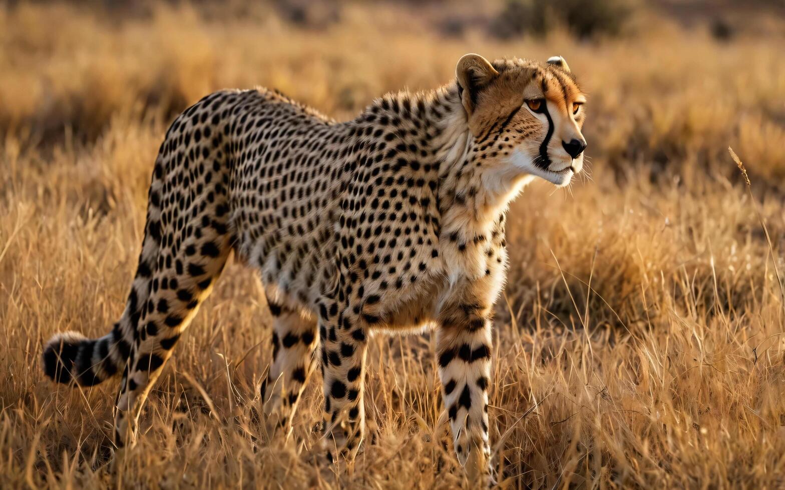 image of a cheetah in the wild, generated by AI photo