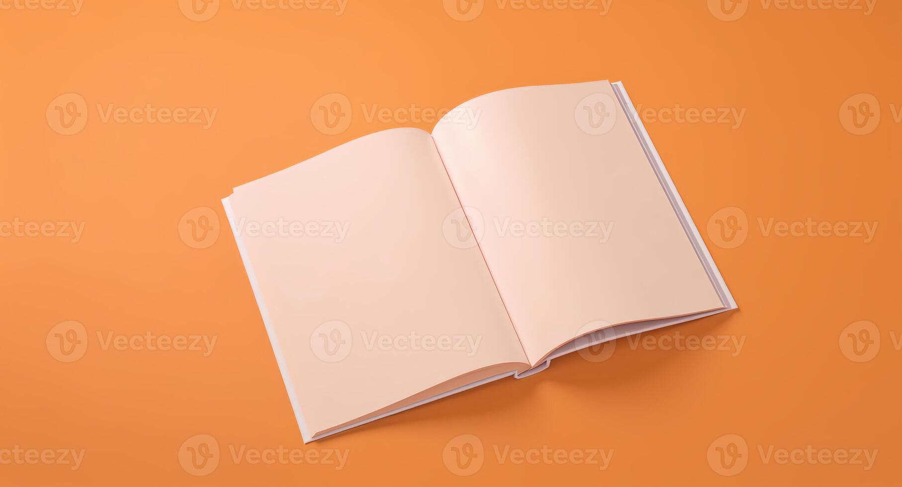 An open book on an orange background photo