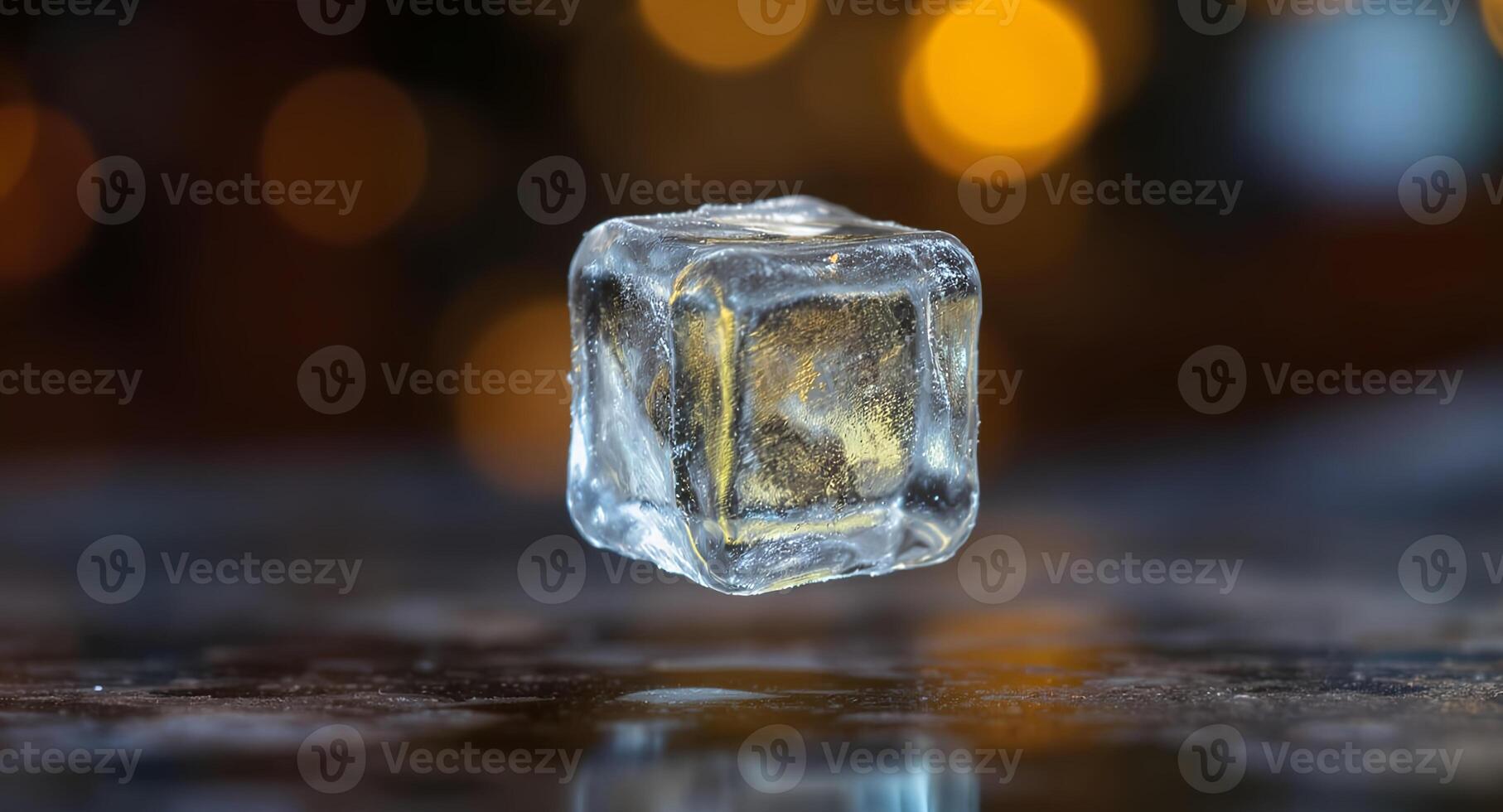 A small ice cube sitting on top of a table photo