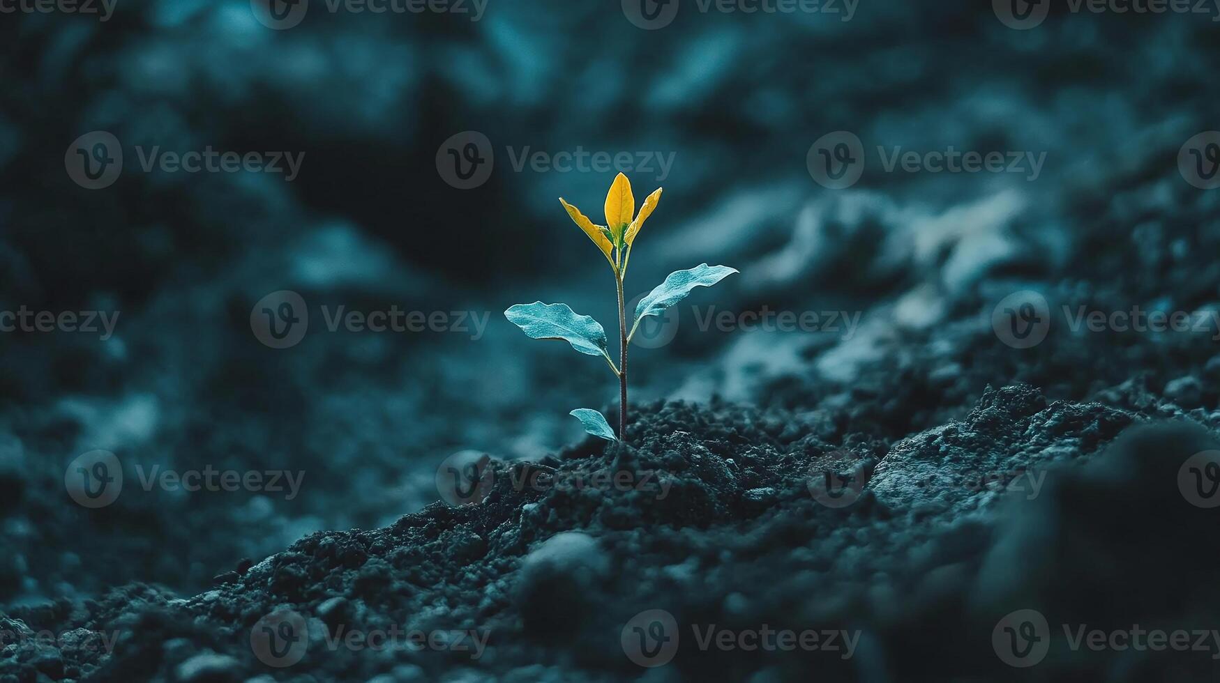 Growing resilience a young plant emerges in fertile soil nature photography close-up hope photo