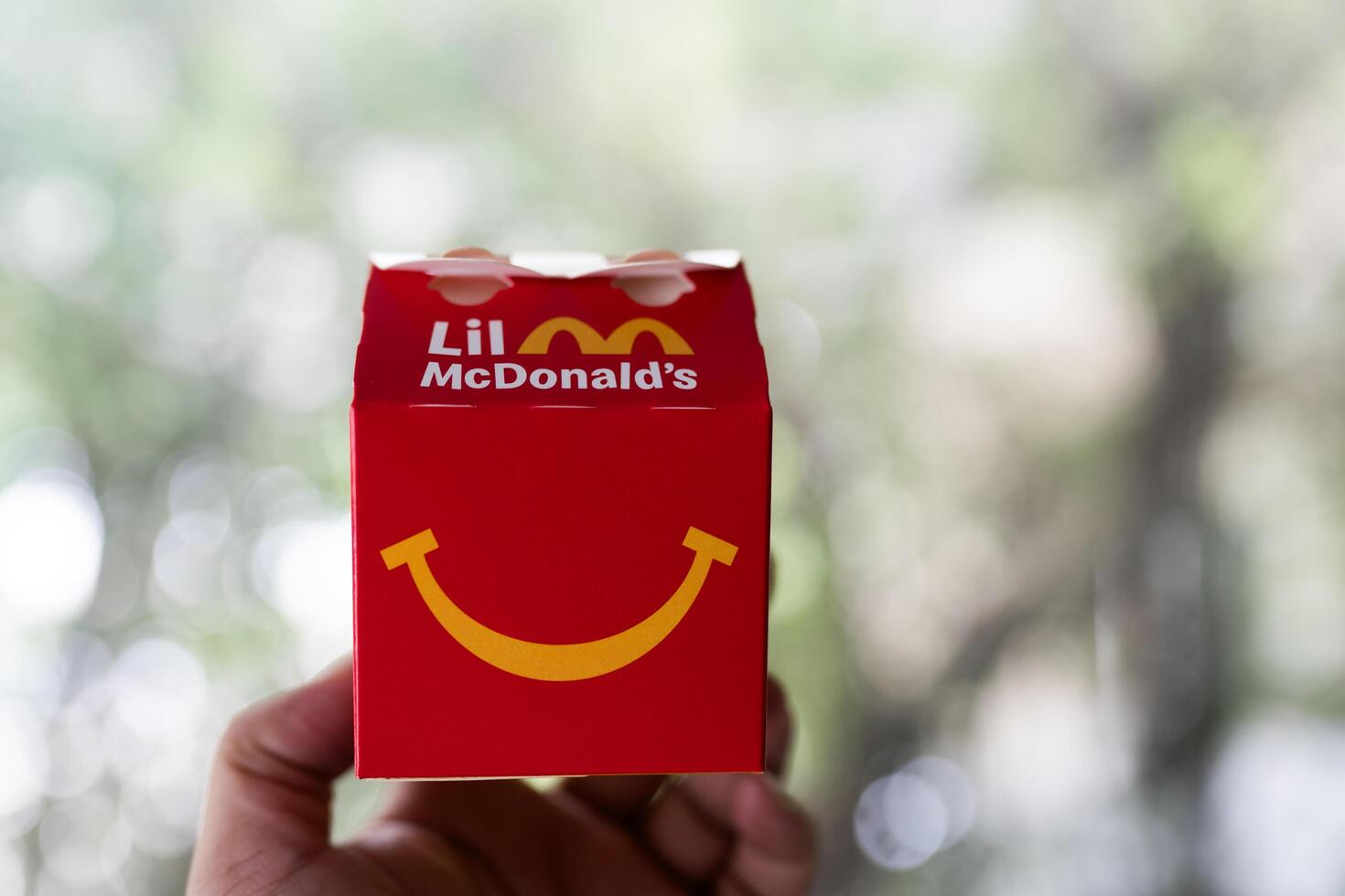 Bangkok, Thailand - July 12, 2025 A packaging with toy inside from McDonald's, a collection Little McDonald's photo
