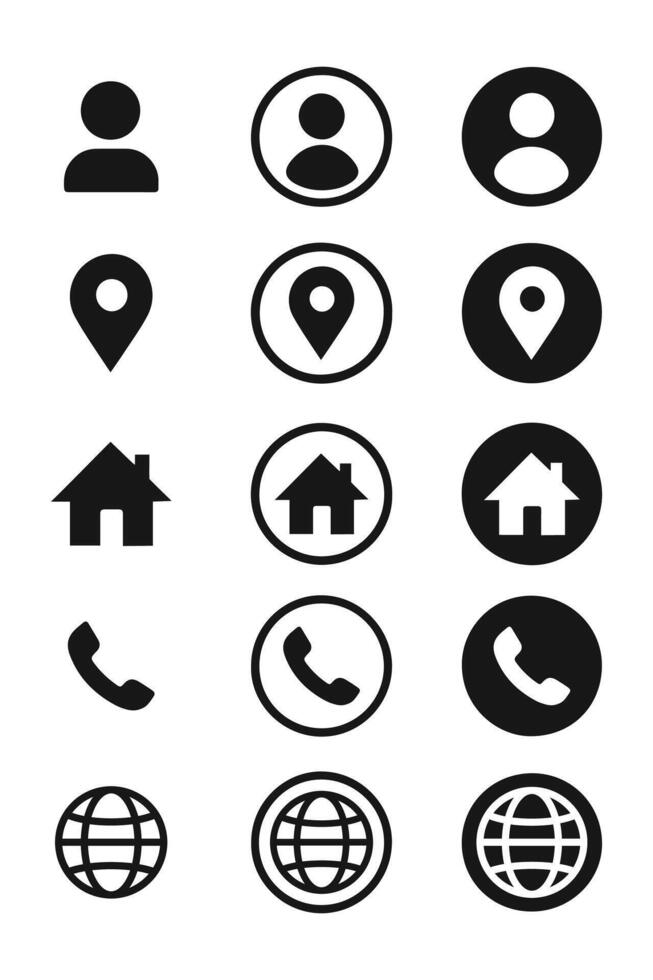 web and contact icon set vector