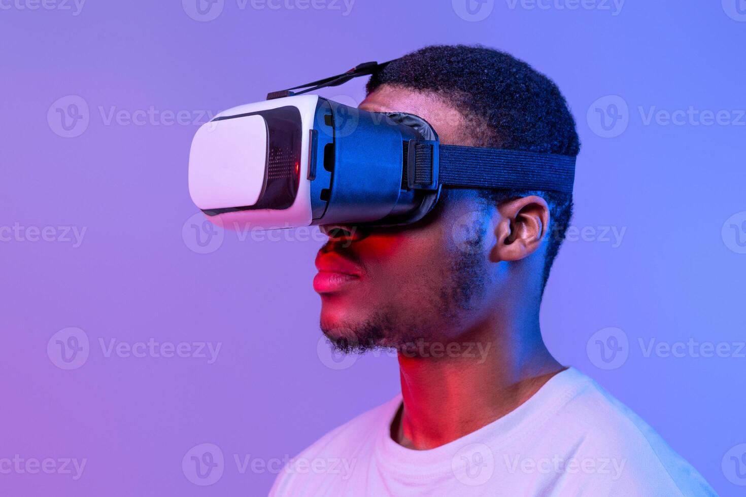 Man with virtual reality headset photo