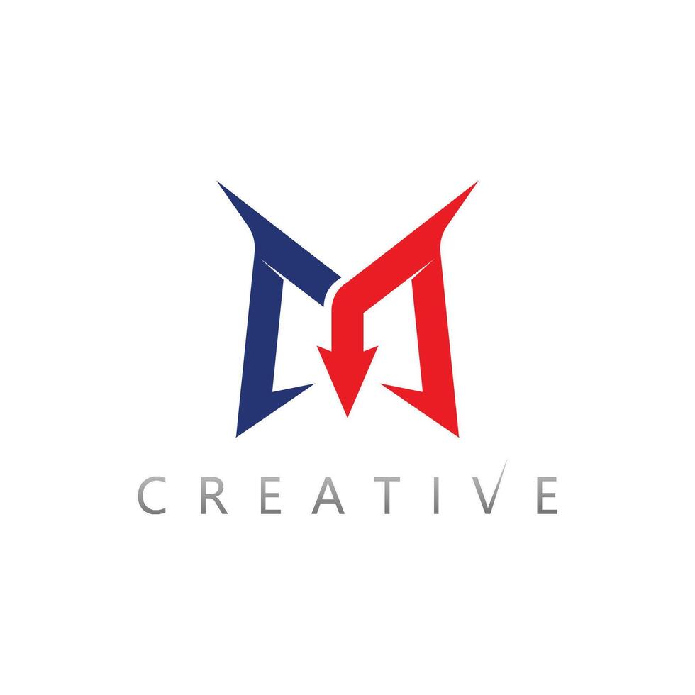 Stylish M Lettermark Logo with Simple Bold Lines for Company Branding vector