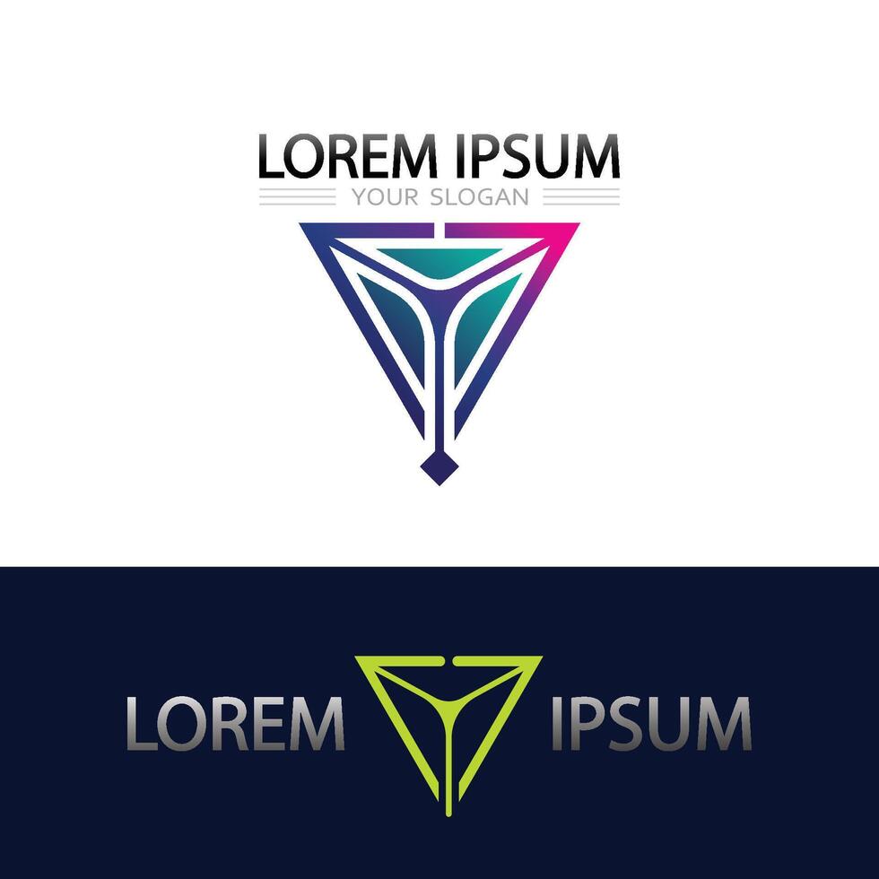 Premium Letter Inside Triangle Logo with Modern Prism Concept in Icon Format vector