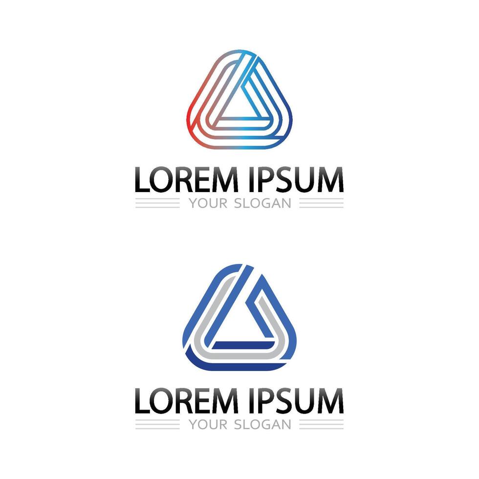 Geometric Lettermark with Triangle Structure and Prism Color Style in Design vector