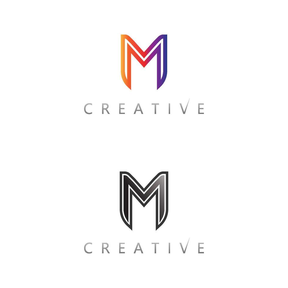 Classic and Elegant M Lettermark Logo with Black and Gold Color Scheme vector
