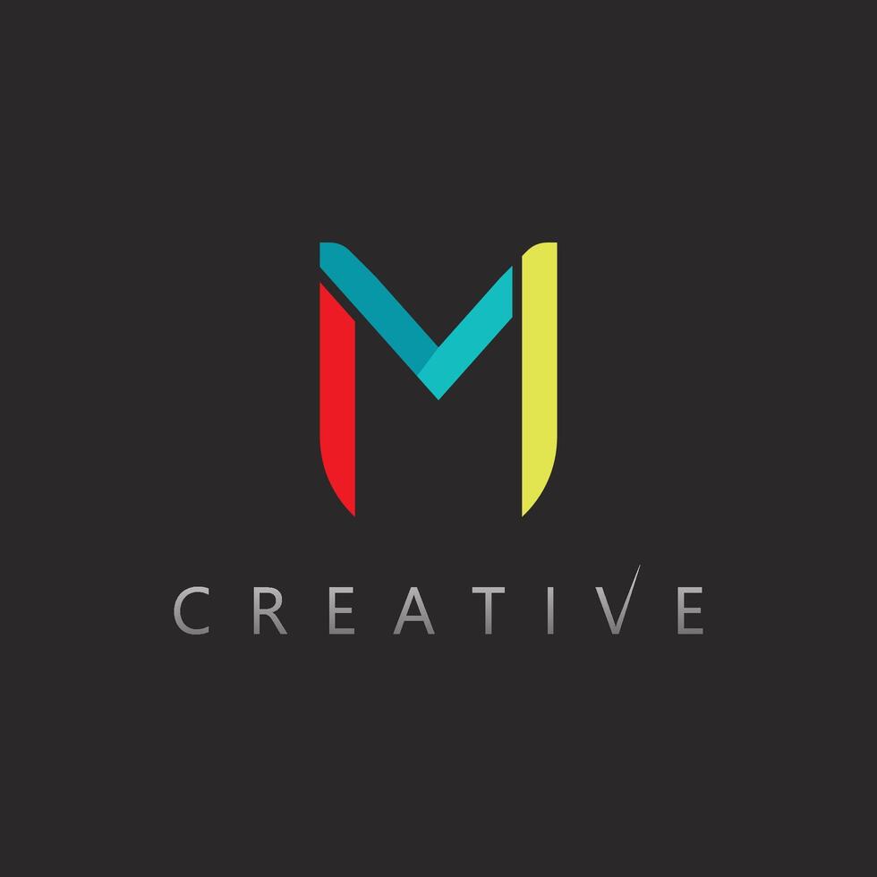 Industrial Letter M Logo with Steel Effect for Strong Brand Impression vector