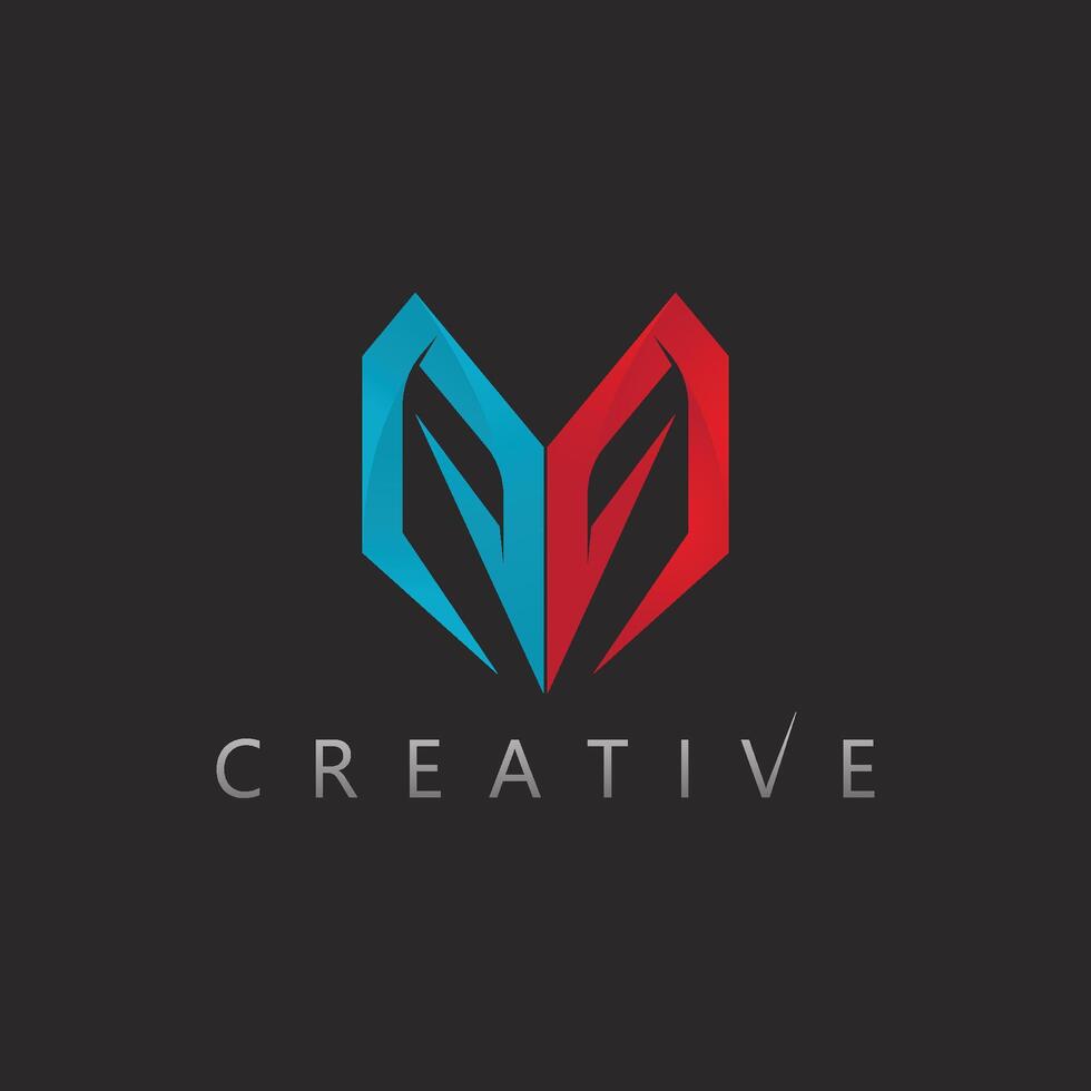 Tech Inspired M Logo with Circuit Element Style in Format vector