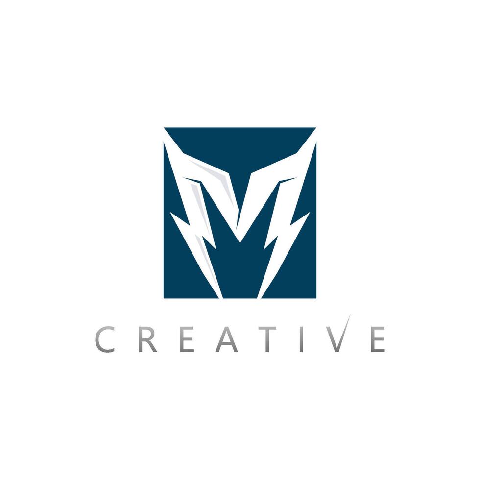 Futuristic M Initial Logo for Technology Brand and Innovation Identity vector