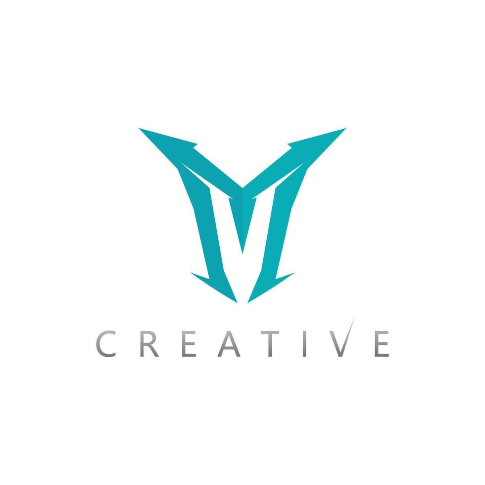 Letter M Logo with Gradient Color and 3D Effect Illustration vector