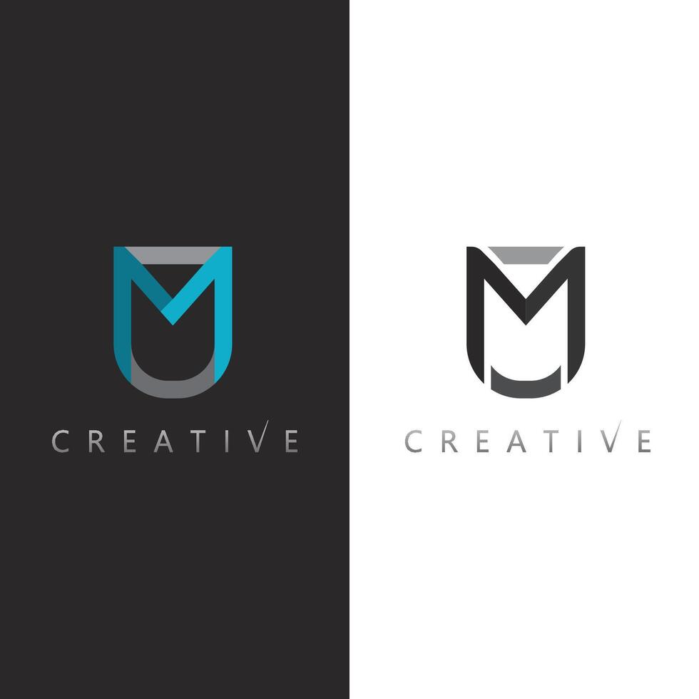 Abstract M Shape Logo Template in Flat Design for Business vector