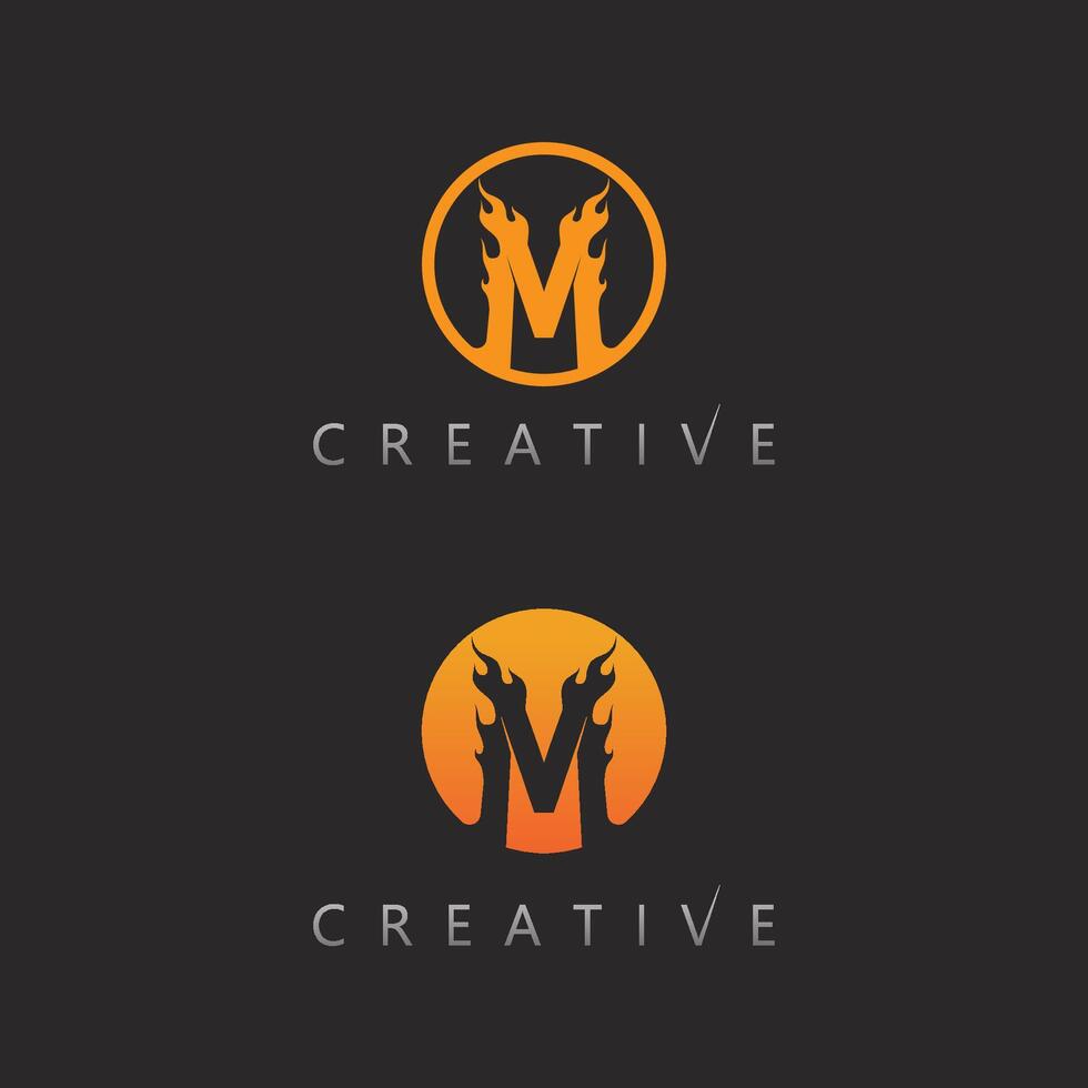 Dynamic M Shape Logo Design with Motion Lines and Bold Style vector
