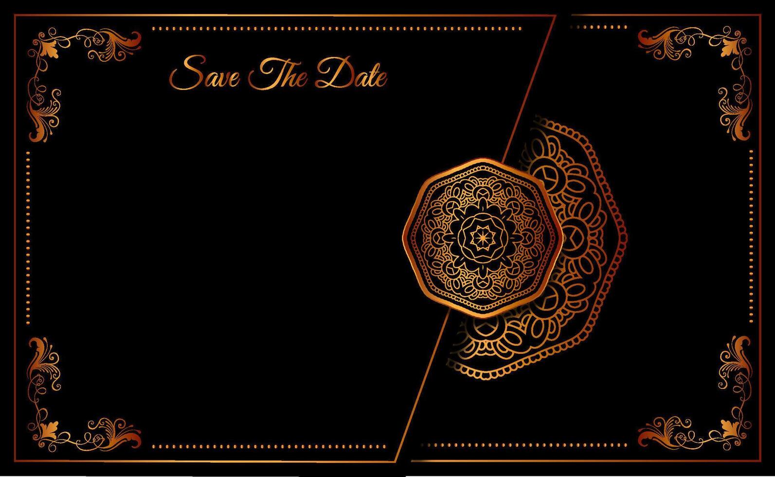 save the date invitation card floral ornament background vector