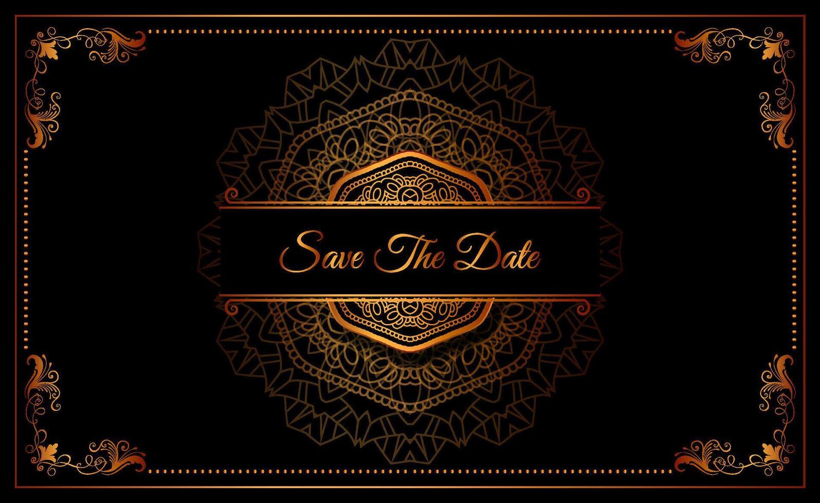wedding invitation card design floral ornament vector