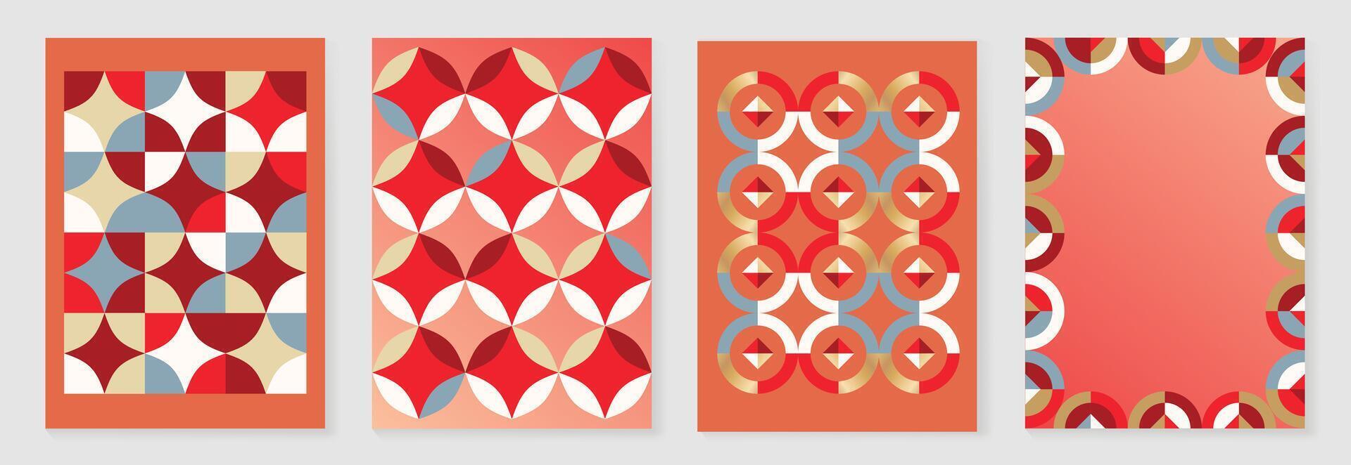 Chinese New Year hongbao red envelope design . Collection of Chinese festival with coin, geometric shape. Elegant oriental illustration for angpao, cover, website, calendar, ads. vector