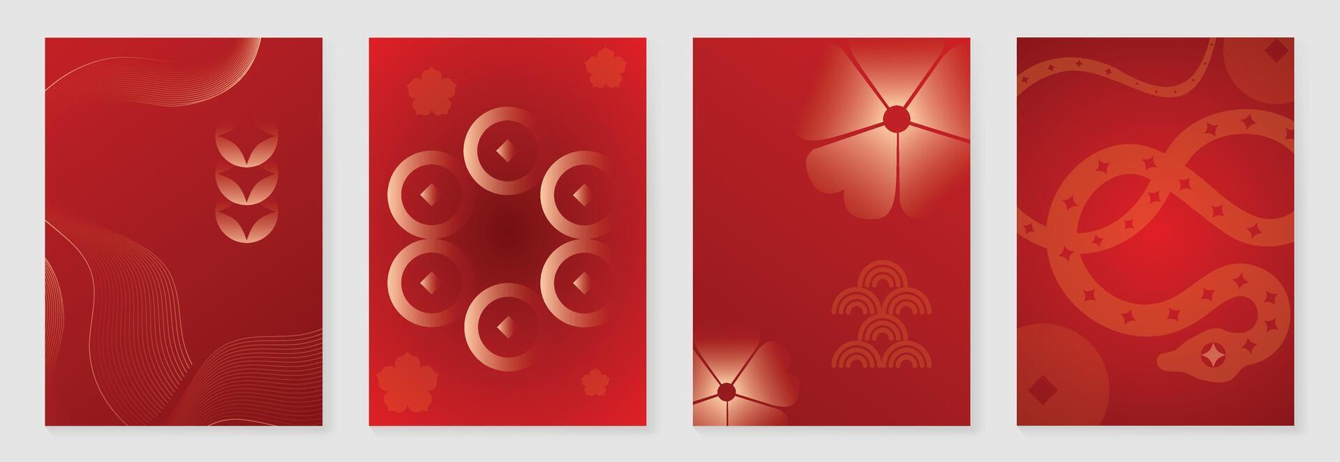 Chinese new year red envelope. Year of the Snake hongbao. vector