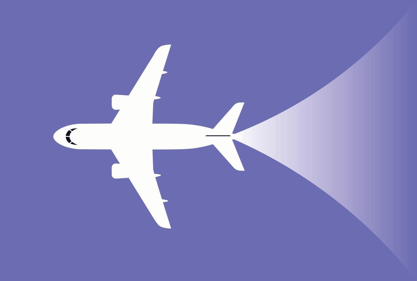 Airplane Taking Off travel concept with copy space Illustration. vector