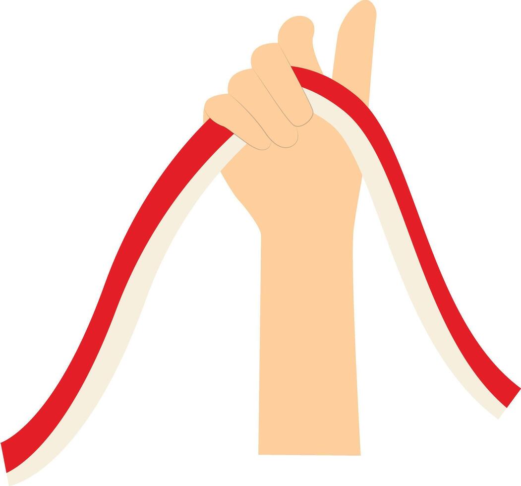 Hand Holding Indonesian Flag Clipart. vector