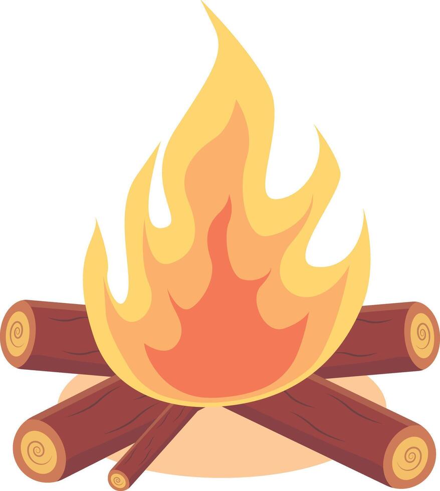 Bonfire Illustration with Flat Design. vector
