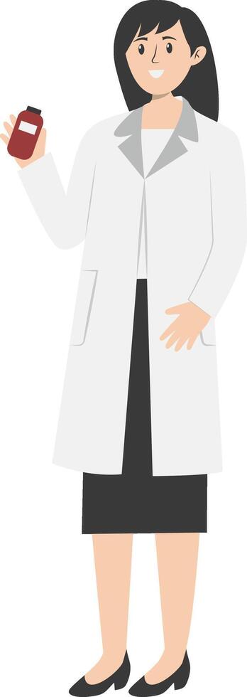 Female Doctor Cartoon Character. Isolated on White Background vector