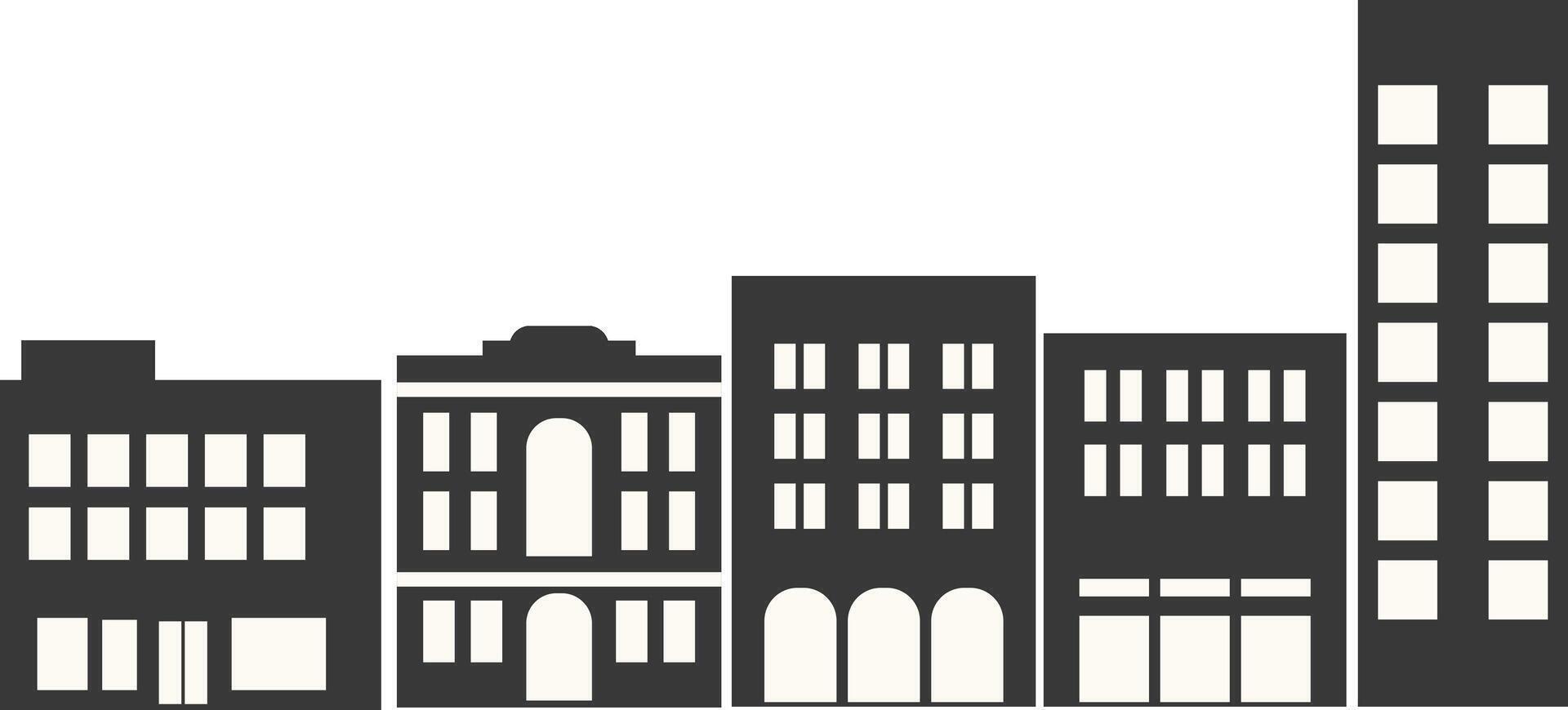City Skyline Silhouette. Design Element. vector