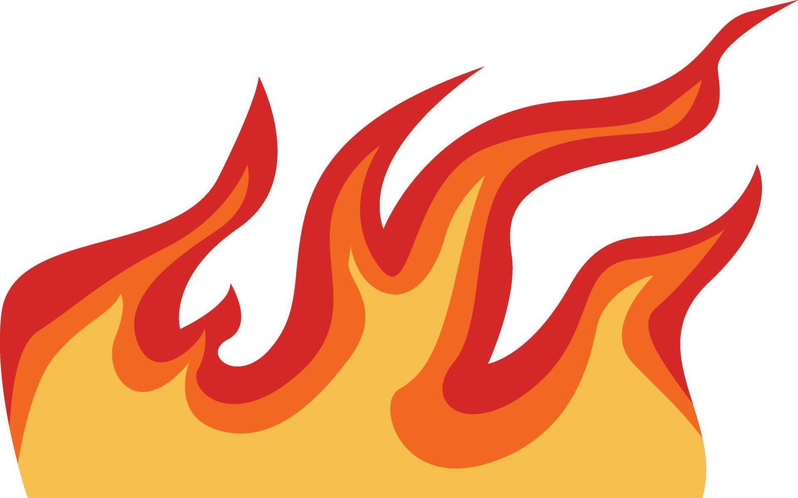 Flame Border Clipart with Flat Design. Isolated on White Background vector