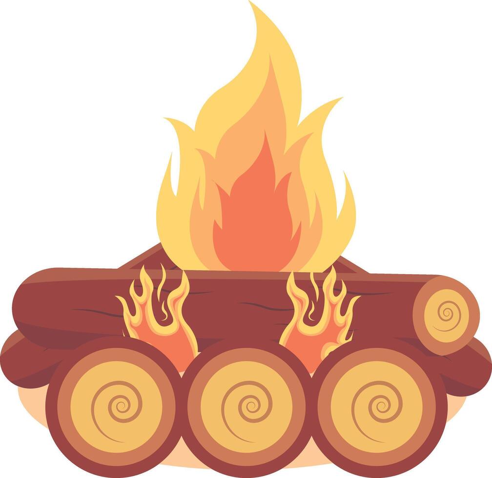 Bonfire Illustration Isolated on White Background. vector