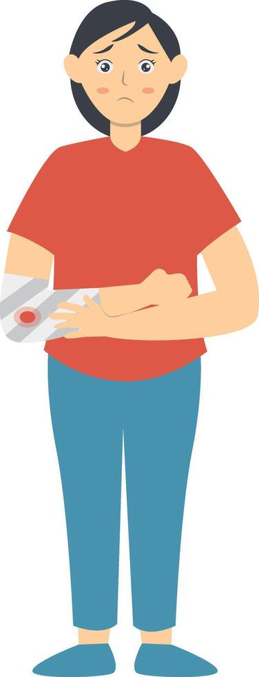 Woman with Pain and Injury, Cartoon Character vector
