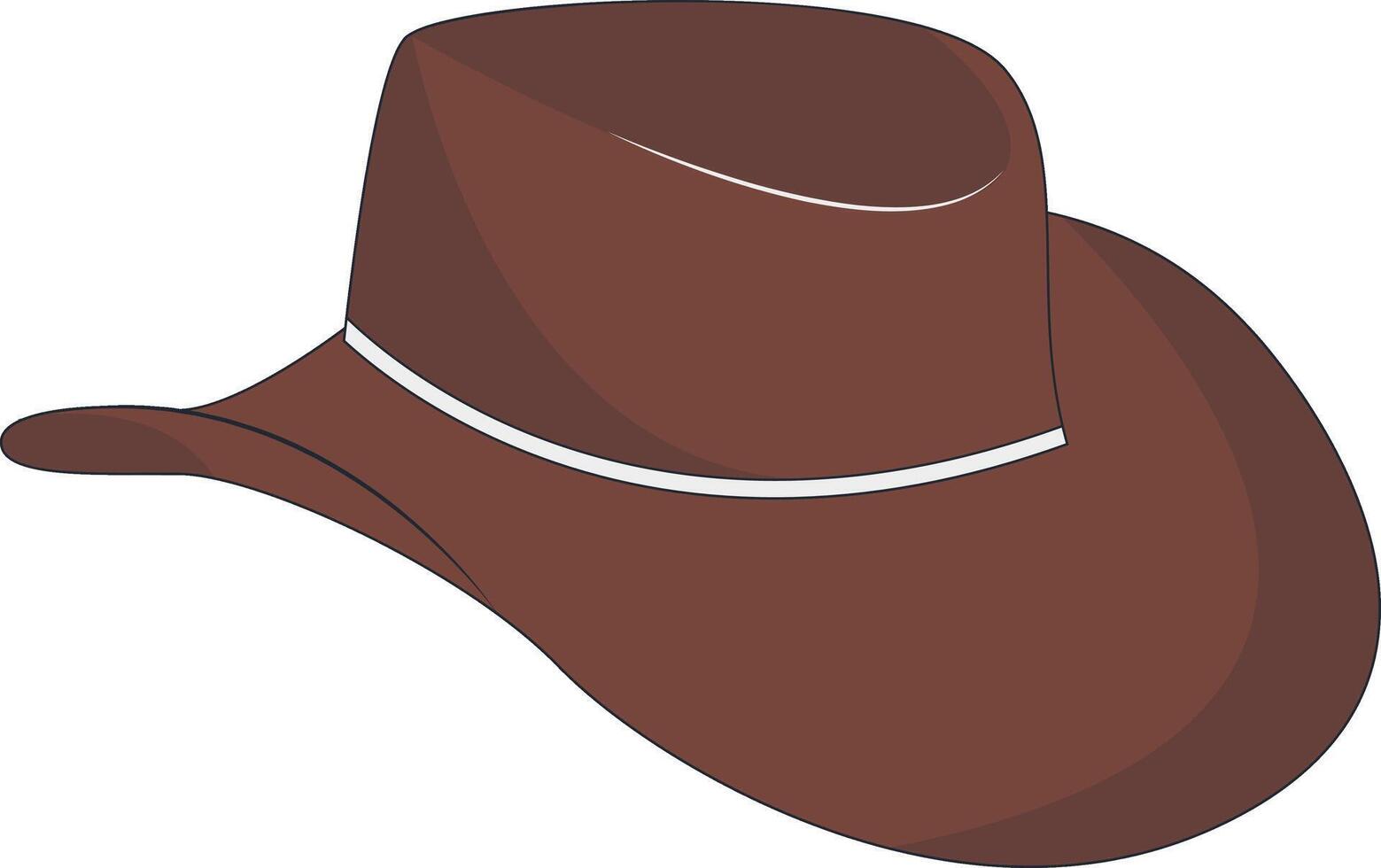 Wild West Cowboy Hat Illustration in Cartoon Style. vector