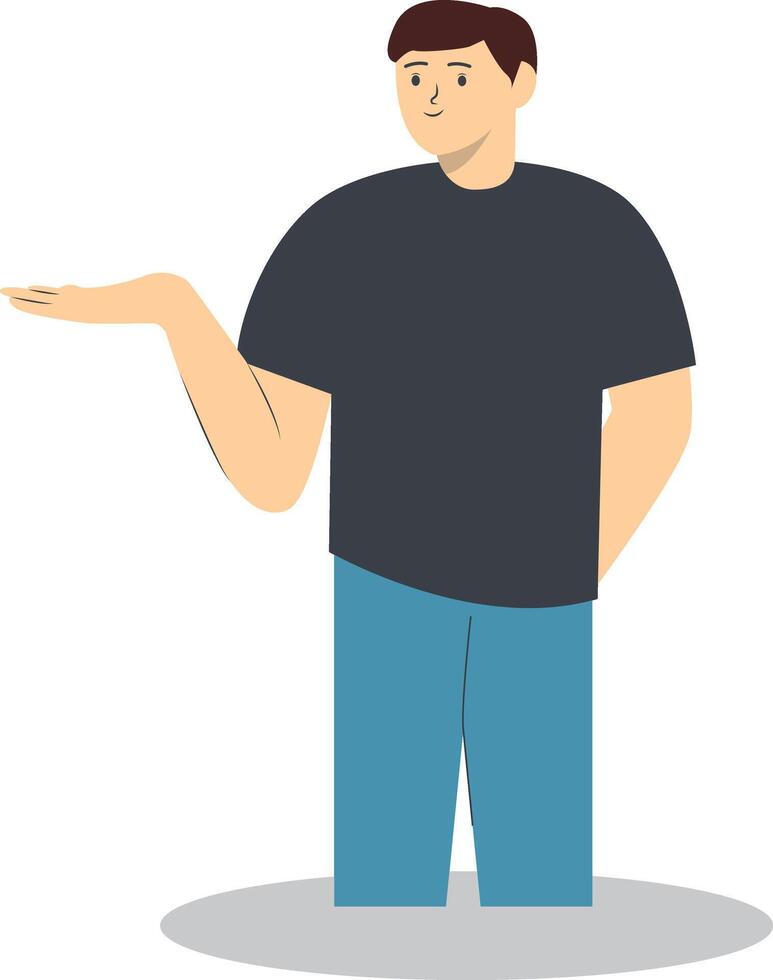Person Pointing Illustration in Flat Design. Isolated on White Background. vector