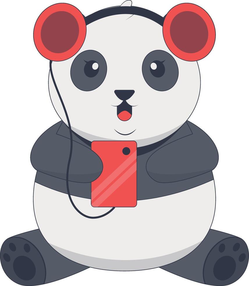 Cute Panda Animal Character in Cartoon Design vector