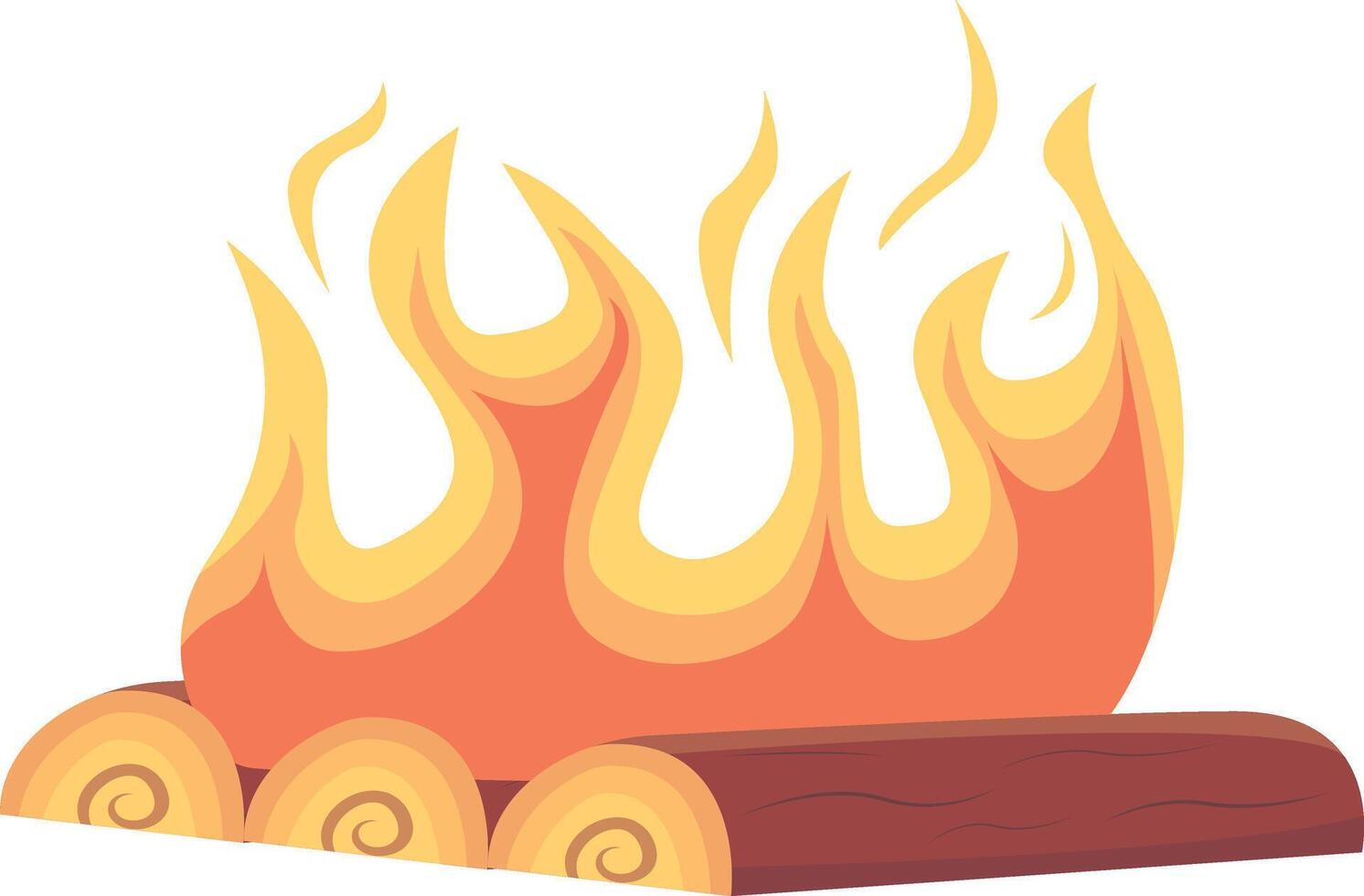 Cartoon Bonfire Illustration Isolated on White Background vector