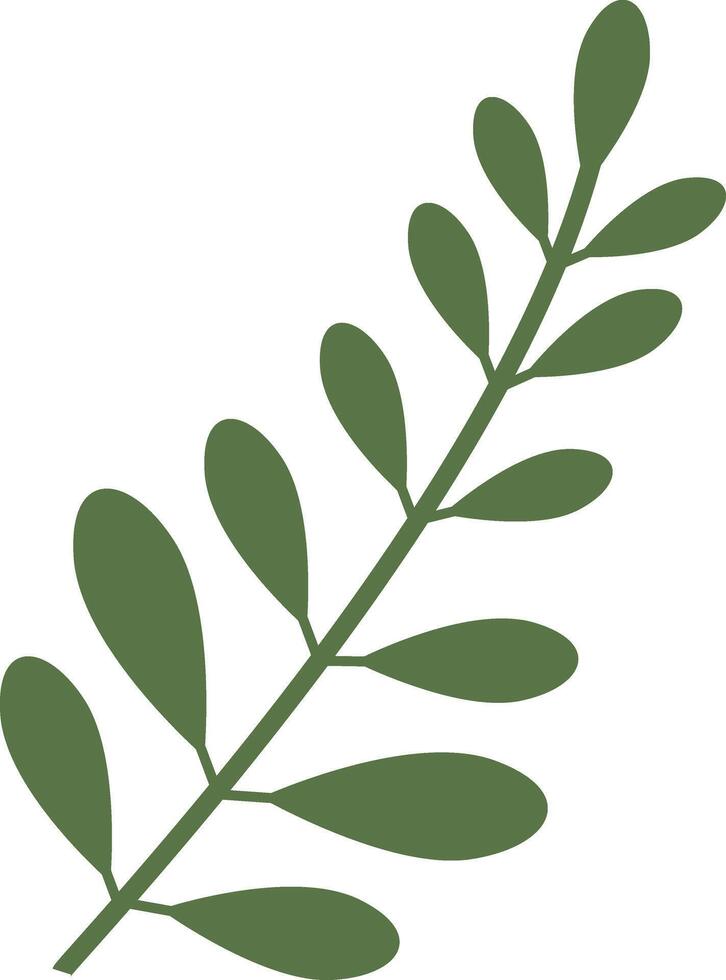Exotic Green Tropical Leaves with Cartoon Design. vector