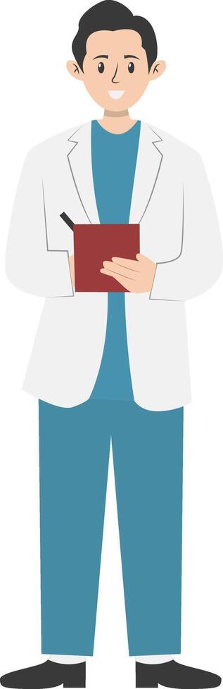 Man Doctor Cartoon Character. Isolated on White Background vector