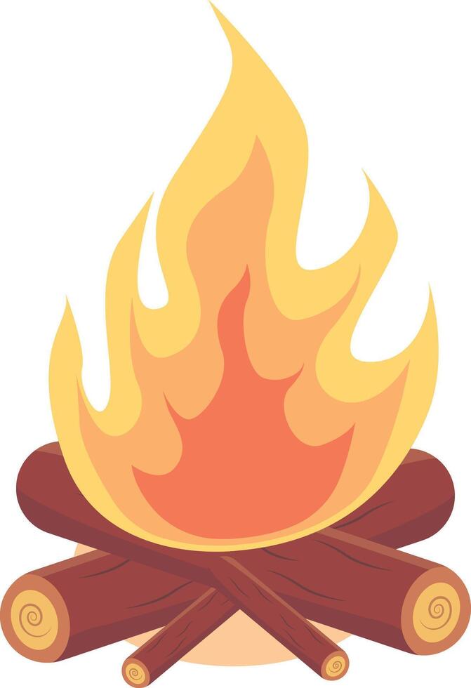 Bonfire Illustration in Cartoon Design. vector