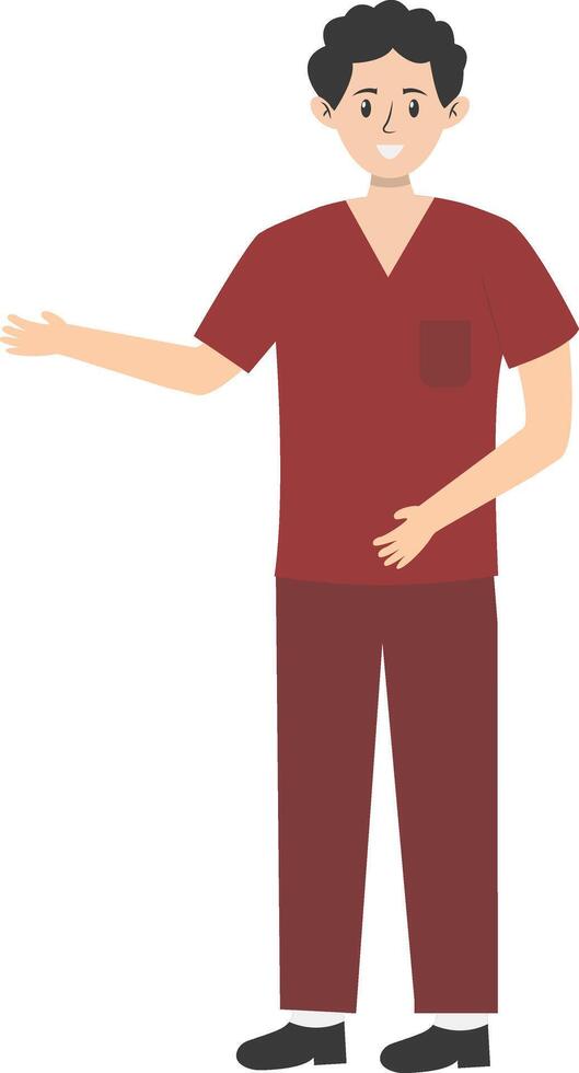 Man Nurse Cartoon Character. vector