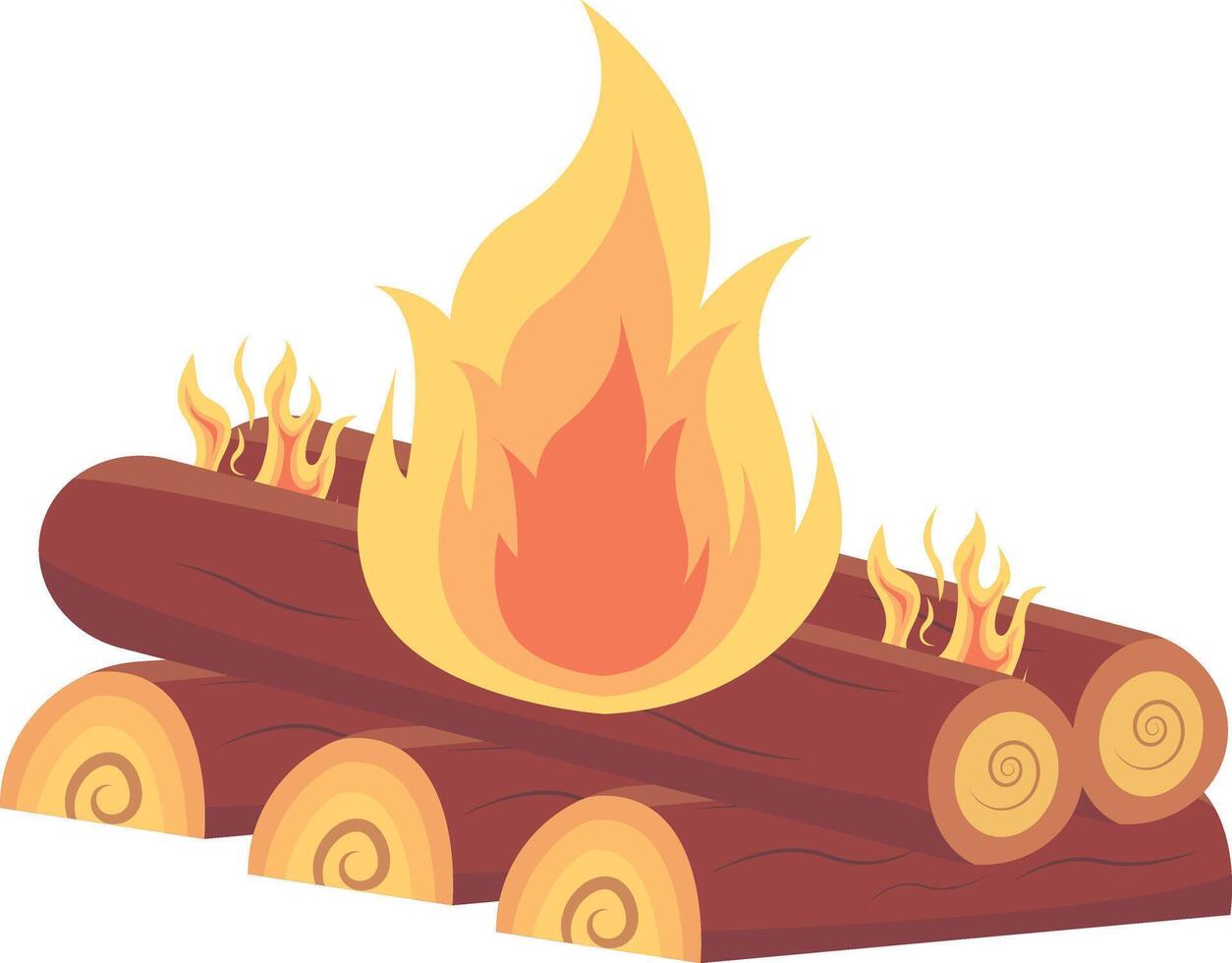 Bonfire Illustration in Flat Design. vector