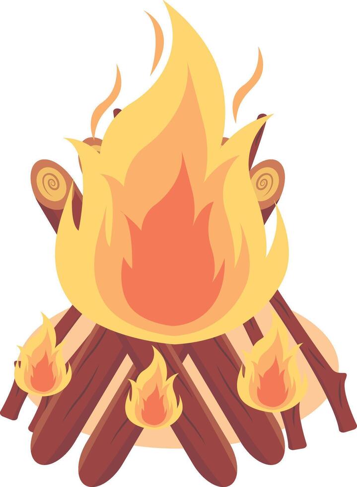 Cartoon Bonfire Illustration. vector