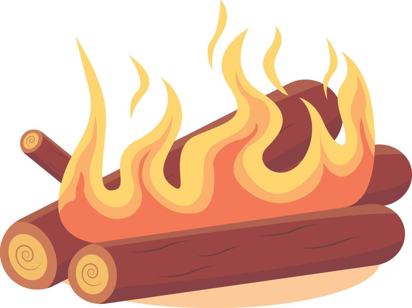 Bonfire Illustration on White Background. vector