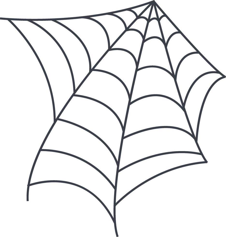 Spider Web Icon with Simple Decoration. Isolated on White Background. vector
