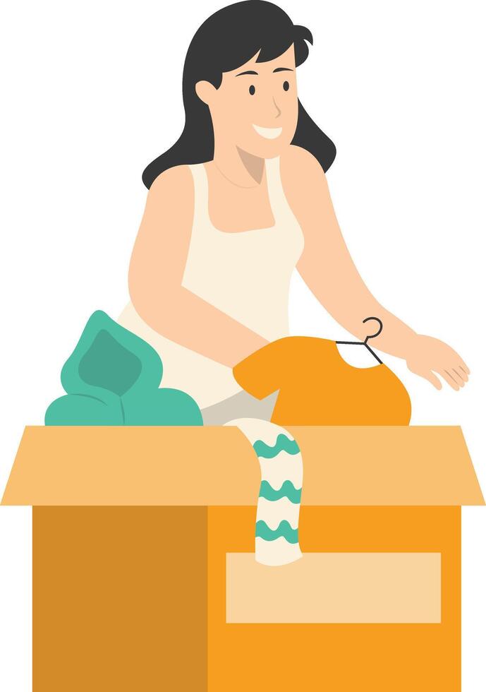 Woman Volunteers Character. vector